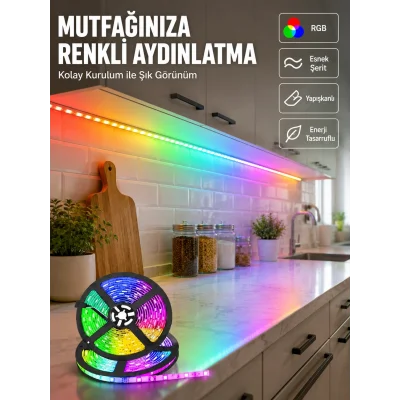 BUĞZ Kumandalı 5 Metre Şerit LED Dekoratif Aydınlatma