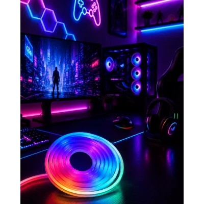 BUĞZ Kumandalı Su Geçirmez RGB Led Şerit Işık Müzik Senkronlu Neon Led