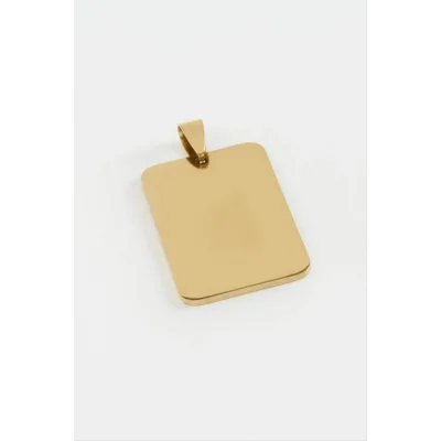 BUĞZ Künye İsim Yazılabilir Çelik Kolye Ucu 2,3*3,2 cm