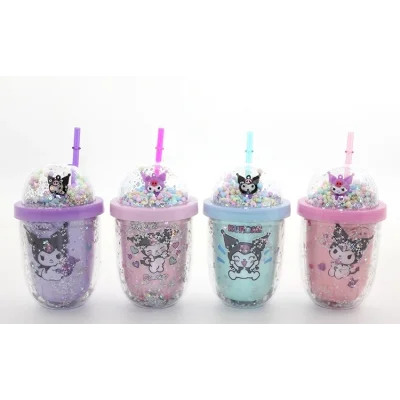 BUĞZ Kuromi Figürlü Pipetli Kapaklı Kupa Bardak Alk5109