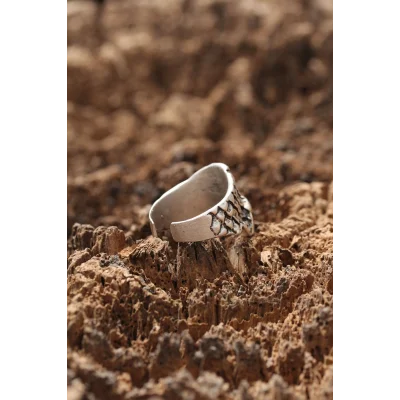 BUĞZ Kuru Kafa Desen Ayarlanabilir Yüzük - BUĞZ