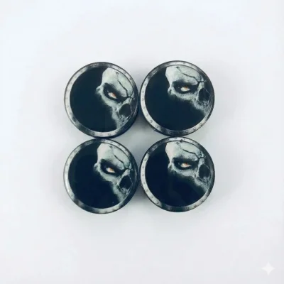 BUĞZ Kuru Kafa Ghost Damla Geçme Jant Göbek Kapağı 4’lü Set 55/58mm Siyah