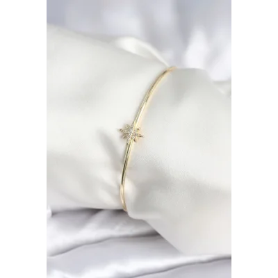 BUĞZ Kutup Yıldızı Figür Pirinç Gold Renk Kadın Bileklik