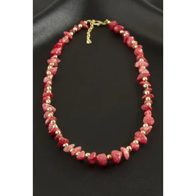 BUĞZ Kuvars Kırık Doğaltaş Kolye