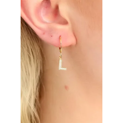 BUĞZ L Harf Bayan Küpe - Lisinya