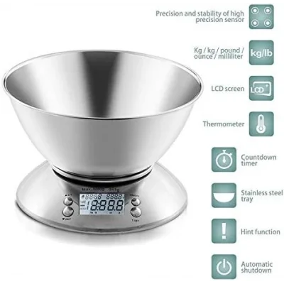 BUĞZ Lcd Ekran Elektronik Dijital Mutfak Terazisi İnox Hassas Mutfak Tartısı ( BUĞZ )