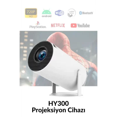 BUĞZ LED görüntü teknolojili 4K çözünürlüklü beyaz projeksiyon cihazı, 1080P, HDR, kablosuz, HDMI