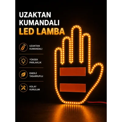 BUĞZ Led Işık El İşareti Araç Camı İçin Uzaktan Kumandalı