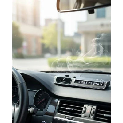 BUĞZ LED Işıklı Araç Ön Cam Telefon Numarası Gösterme Aparatı + 3 Seviyeli Hava Nemlendirici