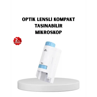 BUĞZ LED Işıklı Mikroskop 80X–200X Zoom Eğitici Bilim Seti ve Taşınabilir