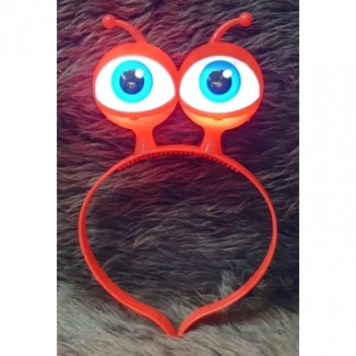 BUĞZ Led Işıklı & Pilli Uzaylı Göz Parti Tacı Kırmızı Renk