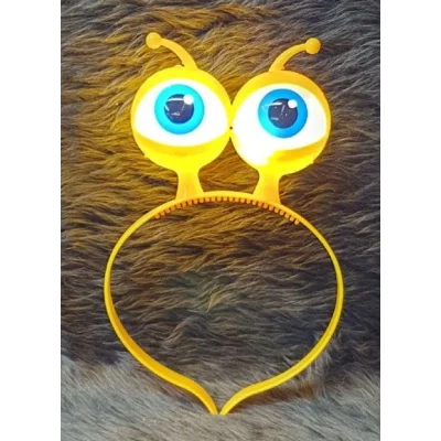 BUĞZ Led Işıklı & Pilli Uzaylı Göz Parti Tacı Sarı Renk