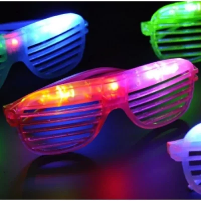  Led Işıklı Renkli Panjur Gözlük 12 Adet