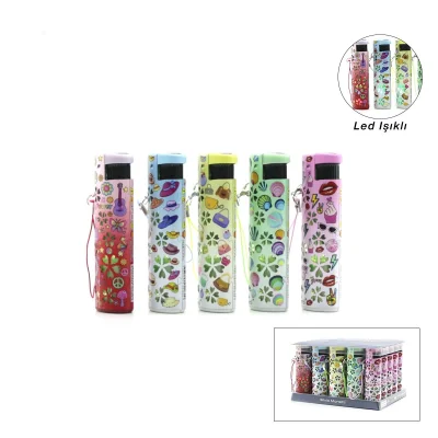 BUĞZ LED Işıklı Rüzgar Çakmağı - Karışık Desenli - İpli