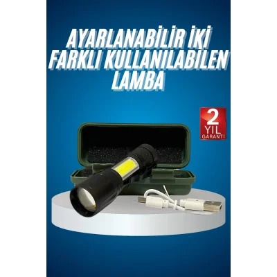  Led Lamba El Feneri Küçük Taşınabilir USB Şarjlı Acil Durum Lambası