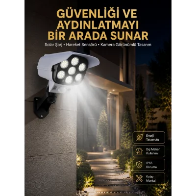 BUĞZ LED Lamba-Güneş Paneli Destekli Uzaktan Kumandalı Solar LED Lamba