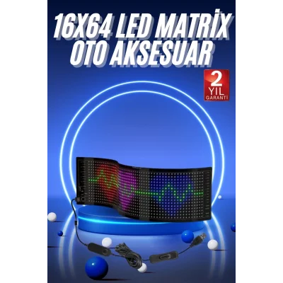  LED Matrix Panel RGB Ekran Kumandalı 16X64 Araç Camına Uygun