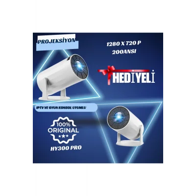 BUĞZ LED projeksiyon cihazı 4K çözünürlük 1280x720 beyaz 2000:1 kontrast USB HDMI kablosuz
