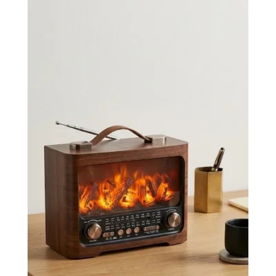 BUĞZ LED Şömine Efektli Kablosuz Hoparlör Bluetooth Radyo USB TF Kart Destekli