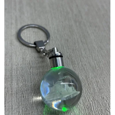  Ledli Ayasofya Tasarımı Kristal Anahtarlık