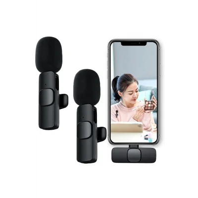 BUĞZ Lightning Girişli Iphone Uyumlu Ikili Kablosuz Yaka Mikrofonu Youtube Facebook Tiktok Vlog