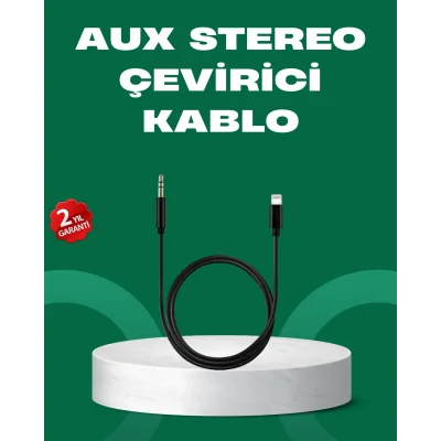 BUĞZ Lightning to 3.5mm Aux Ses Dönüştürücü Kablo 1 Metre Stereo Uyumlu
