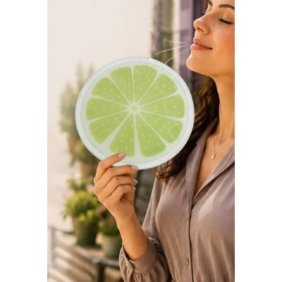 BUĞZ Limon Desenli Kore Yelpaze