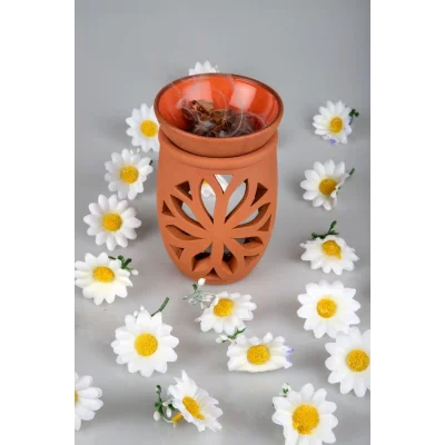 BUĞZ Lotus Çiçeği  El Yapımı Çömlek Buhurdanlık Tütsülük