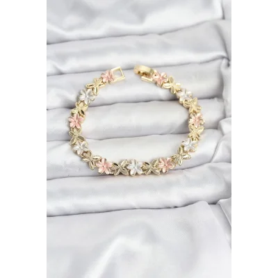 BUĞZ Lotus Model Pirinç Gold ve Pembe Renk Kadın Bileklik