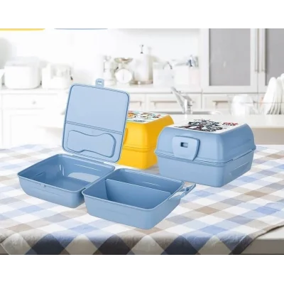 BUĞZ Luna 3 Bölmeli Çatal Bıçaklı Beslenme Kabı - Diyet Kabı - Çatal Kaşıklı