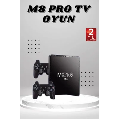  M8 PRO Mini 2.4G 10K ultra HD 64 GB TV BOX Android TV GAME BOX  2 Adet Oyun Konsolu