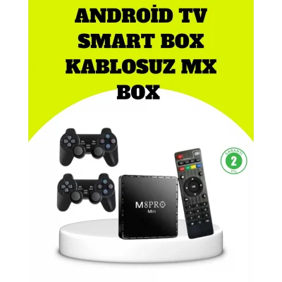  M8Pro Android TV Box ve Retro Oyun Konsolu 64GB