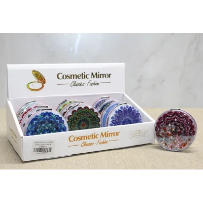 BUĞZ Mandala Desenli Hareketli Sulu El Aynası - Model 6