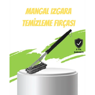 BUĞZ Mangal Izgara Temizleme Fırçası Paslanmaz Çelik Telli Uzun Saplı