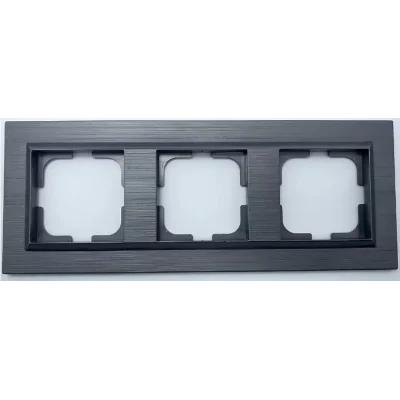  Manyatik Gri Üçlü Çerçeve Quantum - Priz ve Anahtar İçin Uyumlu Çerçeve