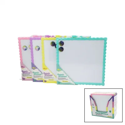 BUĞZ Manyetik Beyaz Yazı Tahtası - Çift Taraflı - 29x29 cm - Renkli Çerçeve
