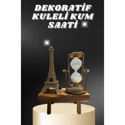 BUĞZ Masa Biblosu Dekoratif Süs Kum Saati Eyfel Kulesi Hediyelik Kum Saati - BUĞZ