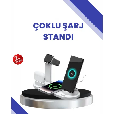  Masaüstü Düzenleyici 4’ü 1 Arada Kablosuz Şarj Aksesuarı