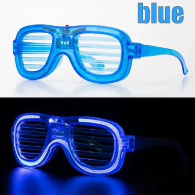BUĞZ Mavi Led Işıklı Parti Gözlüğü - Neon Glow Şerit Gözlük 3 Modlu