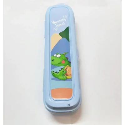 BUĞZ Mavi Multi Renkli Kapaklı Kalemlik Kutusu -Çanta İçi Saklama - Diş Fırçası - Makyaj Fırçası Kutu