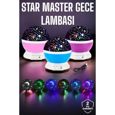 BUĞZ Mavi ve Mor Işıklı Projeksiyon Lambası