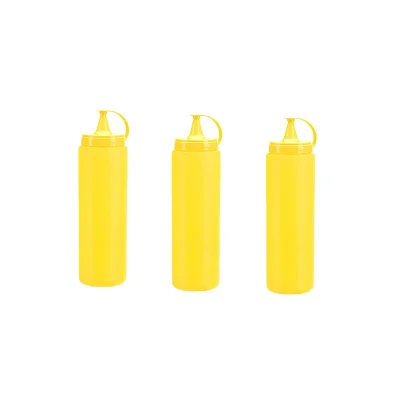 BUĞZ Mayonez Sos Şişesi - 1000ML Dev Boy Sarı 3 Adet