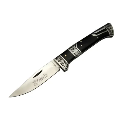 BUĞZ Mb3936b Siyah Av / Kamp Çakısı 20cm- Manuel, İşlemeli, Kemerlikli, Ahşap Sap