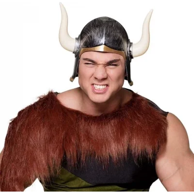 Mega Boynuzlu Viking Ivar Kaskı Eskitilmiş Desen Gümüş Renk
