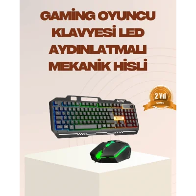  Mekanik LED Gaming Klavye Mouse Seti – Yüksek Tepki ve Ergonomi