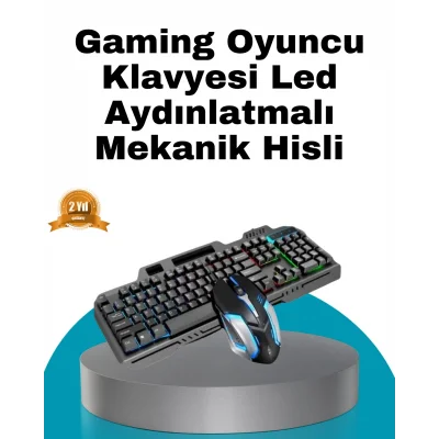 BUĞZ Mekanik Oyuncu Seti – LED Işıklandırma ve Ergonomik Mouse