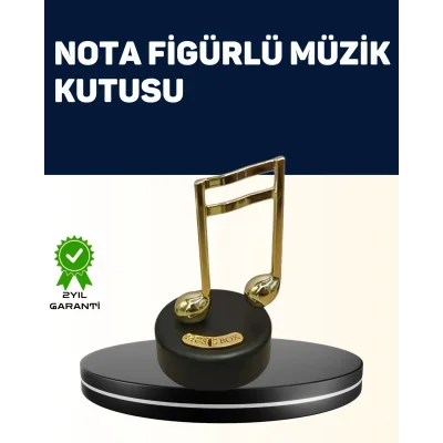 BUĞZ Melodious Music Altın Nota Figürlü Müzik Kutusu