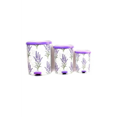 BUĞZ Metal 25 L beyaz mutfak tipi pedallı çöp kovası 3 adet set - 25 L Hacim - Ev & Mobilya