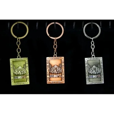  Metal Ayasofya Anahtarlık Dikdörtgen Tasarım