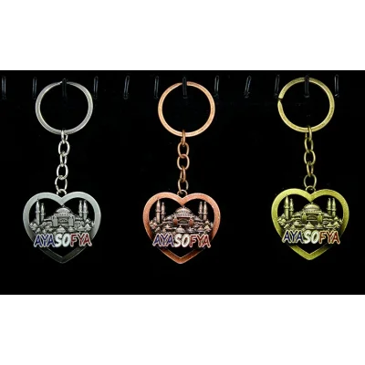 BUĞZ Metal Ayasofya Anahtarlık Kalp Tasarımlı